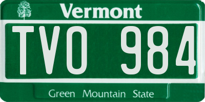 VT license plate TVO984