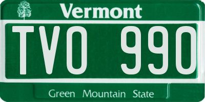 VT license plate TVO990