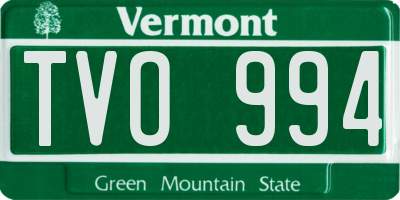 VT license plate TVO994