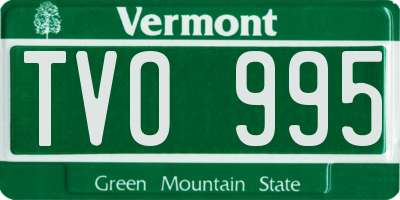 VT license plate TVO995
