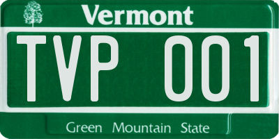 VT license plate TVP001