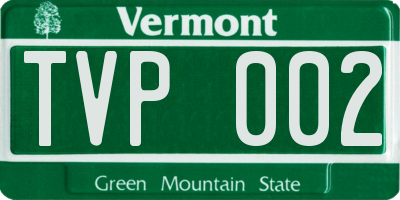 VT license plate TVP002