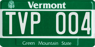 VT license plate TVP004
