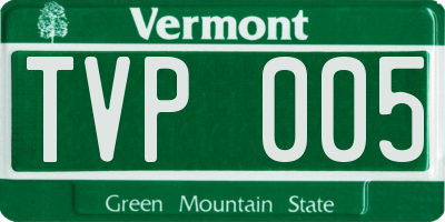 VT license plate TVP005