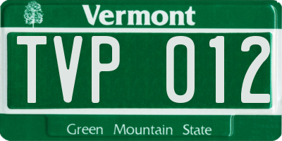VT license plate TVP012