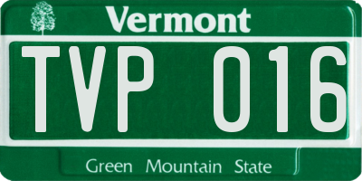 VT license plate TVP016