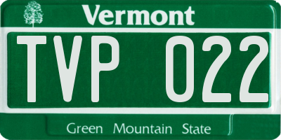 VT license plate TVP022