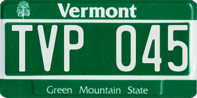 VT license plate TVP045