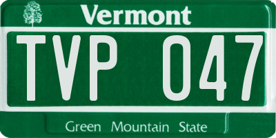 VT license plate TVP047