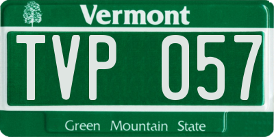VT license plate TVP057