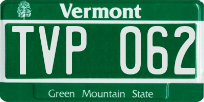 VT license plate TVP062