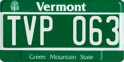 VT license plate TVP063