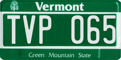 VT license plate TVP065