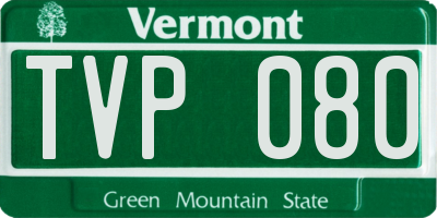 VT license plate TVP080