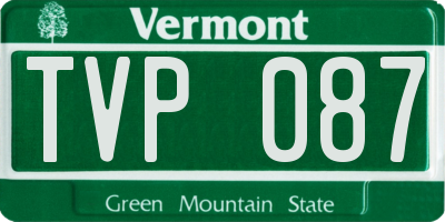 VT license plate TVP087