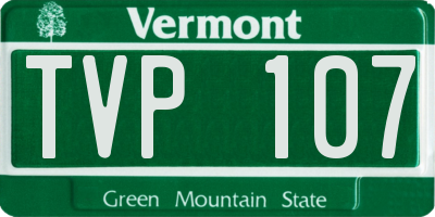VT license plate TVP107