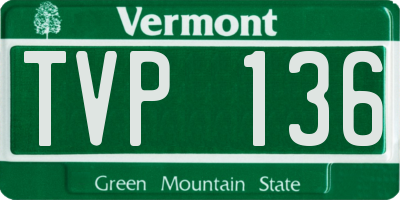 VT license plate TVP136