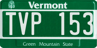 VT license plate TVP153