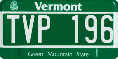 VT license plate TVP196
