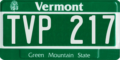 VT license plate TVP217