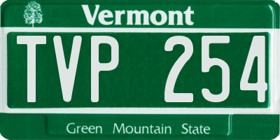 VT license plate TVP254