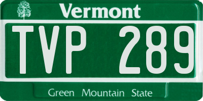 VT license plate TVP289