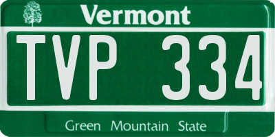 VT license plate TVP334