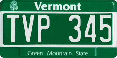 VT license plate TVP345