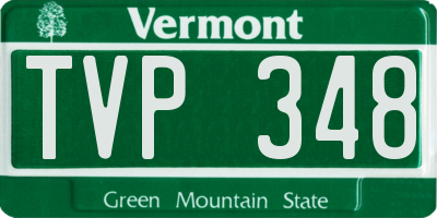 VT license plate TVP348