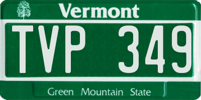 VT license plate TVP349