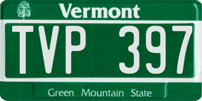VT license plate TVP397