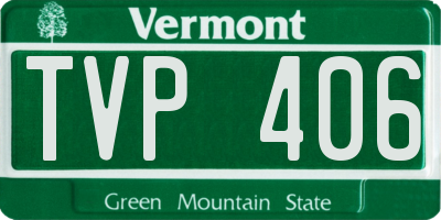 VT license plate TVP406