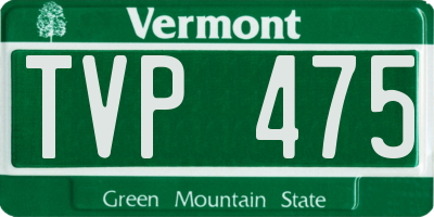 VT license plate TVP475
