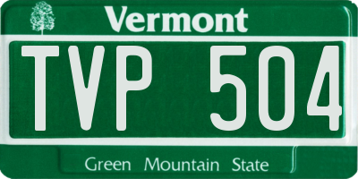 VT license plate TVP504