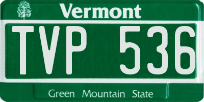 VT license plate TVP536