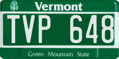 VT license plate TVP648