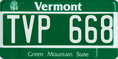 VT license plate TVP668