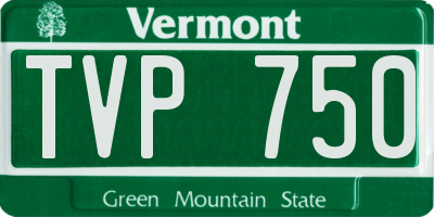 VT license plate TVP750