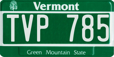 VT license plate TVP785