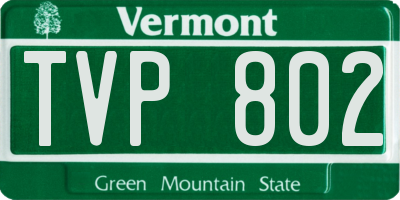 VT license plate TVP802