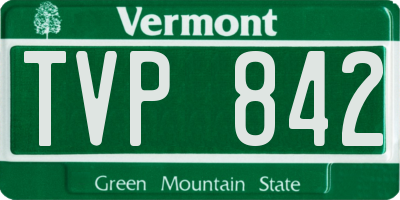 VT license plate TVP842