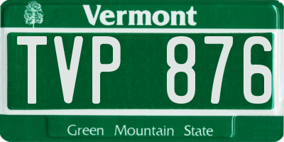 VT license plate TVP876