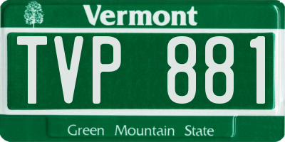 VT license plate TVP881