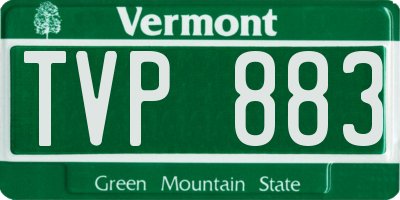 VT license plate TVP883