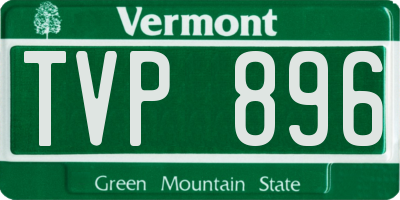 VT license plate TVP896