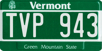 VT license plate TVP943