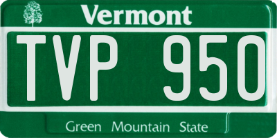 VT license plate TVP950