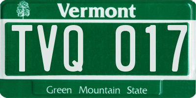 VT license plate TVQ017