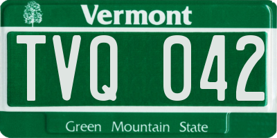 VT license plate TVQ042
