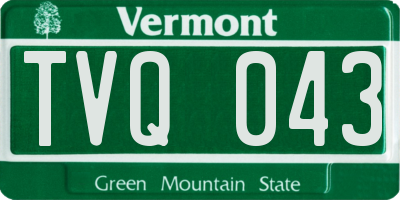 VT license plate TVQ043